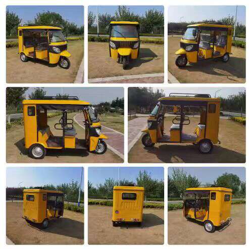 Transfronteiriço motor de combustível de três rodas TUKTUK TUKTUK TUKTUK 6-9 passageiros com água refrigerada dupla de três rodas