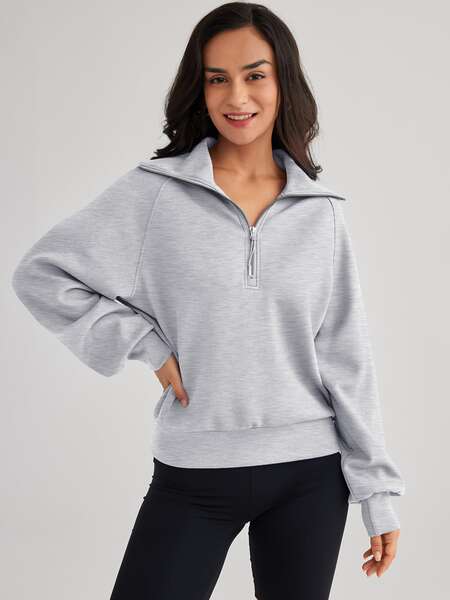 23 Outono roupas femininas super grande camisa de esportes meia-cadeia cabelo comprido um quarto-cadeia-cadeia camisa de guarda-chuva