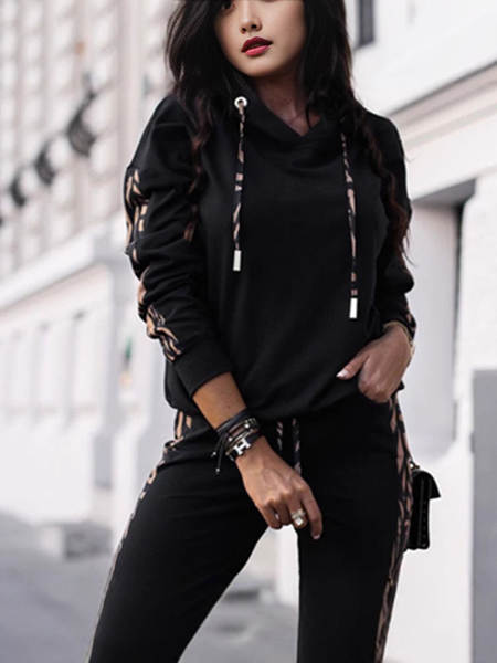 2024 Primavera Europa e EUA Vestuário feminino de comércio exterior Amazon Vendas quentes moda casual tiras puras dois conjuntos de roupas esportivas para mulheres