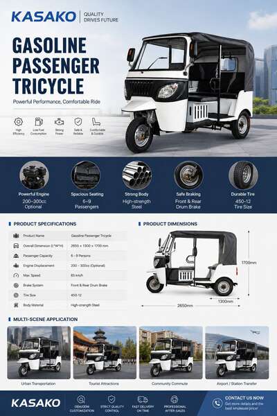 Tuk Tuk Triciclo Elétrico e a Gasolina