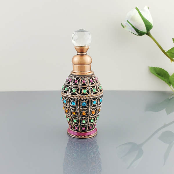 Egipto Dubai Frasco de perfume antigo do Oriente Médio Frasco de perfume de óleo essencial Árabe Frasco de distribuição de óleo essencial 12ml
