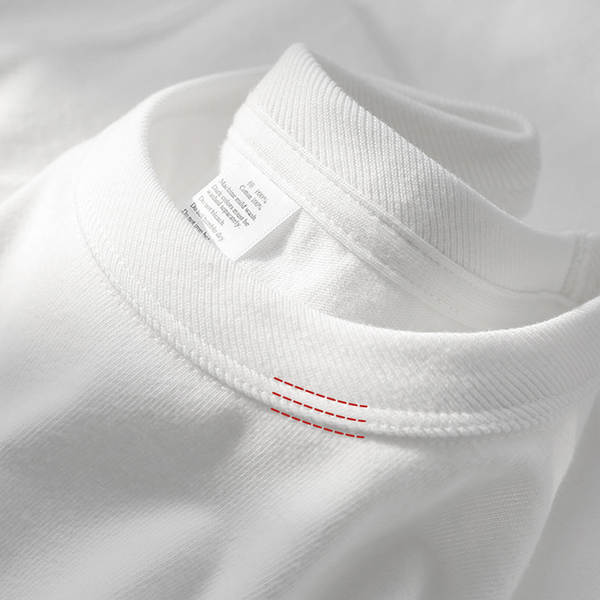 300 gramas Três agulhas de algodão puro de Xinjiang pesos pesados de algodão puro de algodão puro preto e branco T-shirts para homens de mangas curtas