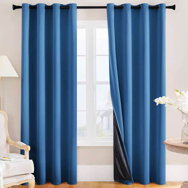 Cortinas de comércio exterior transfronteiriças de tela de tecido da Ásia do Sul totalmente cobertas Amazon temu explosão impermeável cortinas de isolamento puro acabado