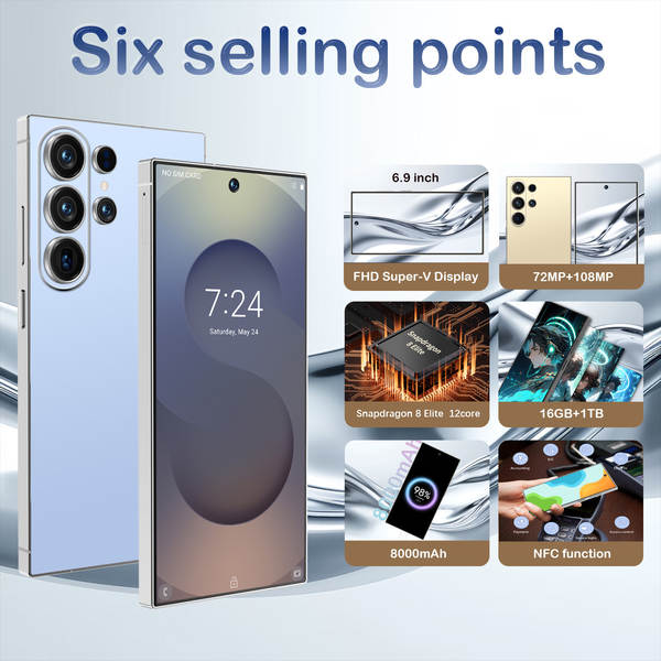 S26 Ultra Smartphones Transfronteiriços Android de 7,3 polegadas com suporte ao NFC