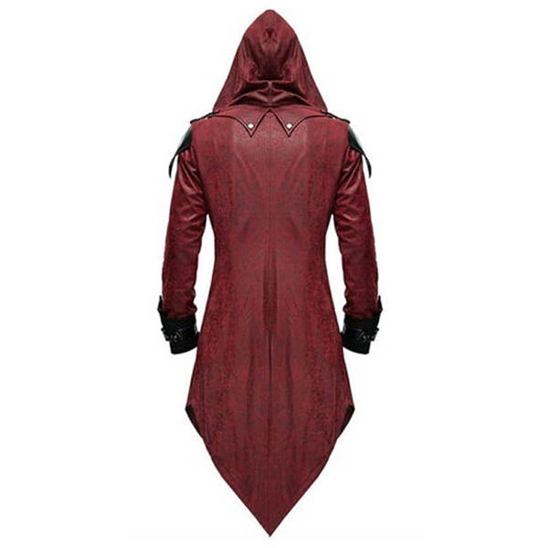 2026wish Amazon Europa e América medieval Halloween retrospectiva casaco empilhado homem Gothic preto vestido de roupa
