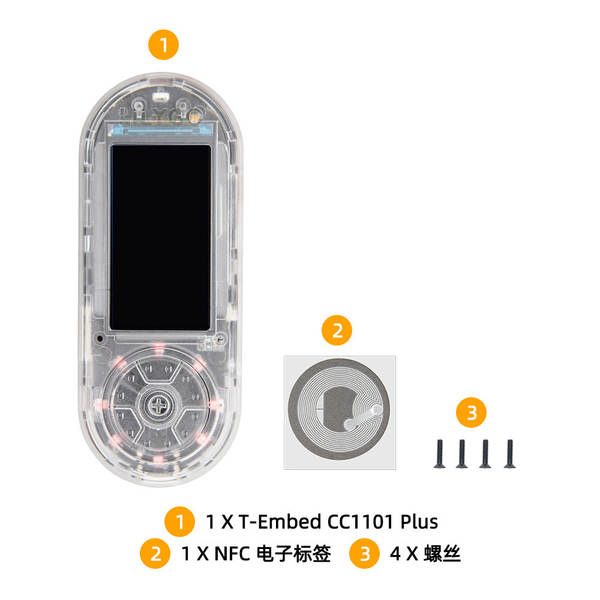 LILYGO® T-Embed-CC1101 ESP32-S3 placa de desenvolvimento de módulos LCD PN532 de 1,9 polegadas