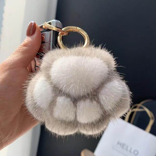 Pendente de gato de pelúcia para bolsa