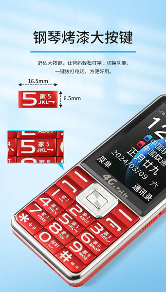 Telefone para Idosos 4G com Alto Volume e Letras Grandes