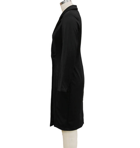Vestido de roupa de comércio exterior transfronteiriço da Amazon na Europa e nos Estados Unidos de moda nova roupa de roupa dupla com mangas longas roupa de roupa de trabalho de escritório