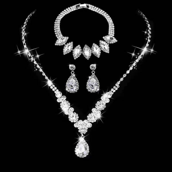 Conjunto de Joias de Noiva com Diamante