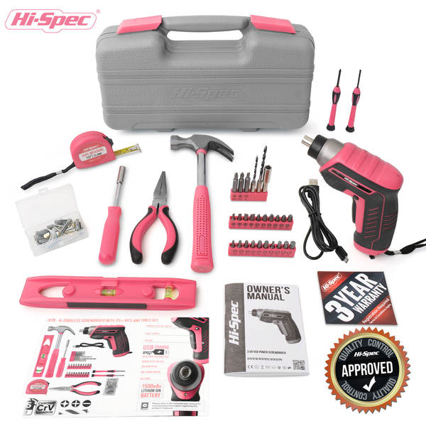 Hi-Spec 35 pacotes 4V USB elétrico de parafuso de carregamento elétrico de lítio Kit de ferramentas domésticas