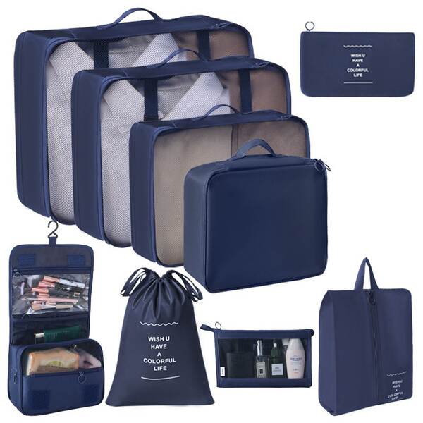 Conjunto de 7 Bolsas de Organização para Viagem