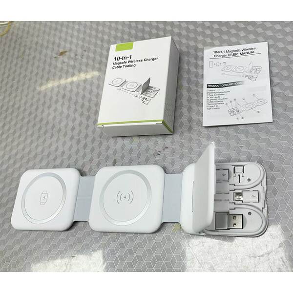 Três em um carregador sem fio de imersão magnética carregador de telefone móvel de mesa sem fio carregador aplicável Apple Huawei relógio de celular