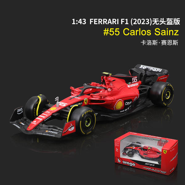2023 Peugeot 1:43 Ferrari F1 Modelo SF23 Carro de corrida de metal Simulador de brinquedo Modelo Carro de liga Homem