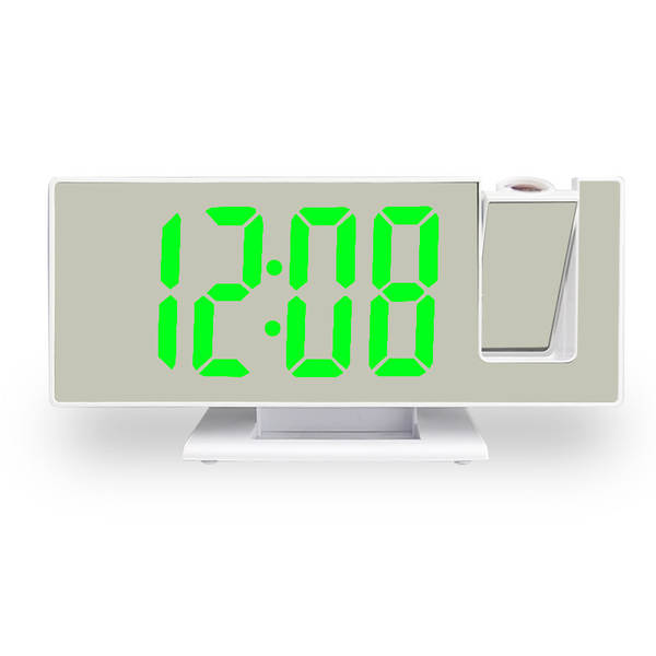 Relógio eletrônico de LED espelho de projeção multifuncional grande ecrã digital ajustável relógio eletrônico de mesa com alimentação USB