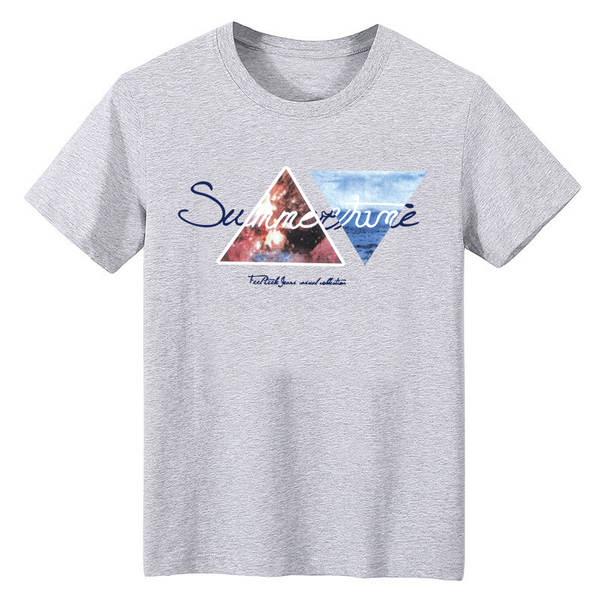 T-shirt masculino de pulseira curta de verão de gelo novo de lazer impresso em roupas de pulseira redonda T-shirt de pulseira meia pulseira de pulseira masculino