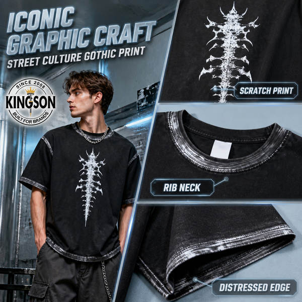 260 gramas de t-shirt de rede impresso velho de algodão puro de mangas curtas para homens europeus e americanos relaxante adolescentes t-shirt atacado