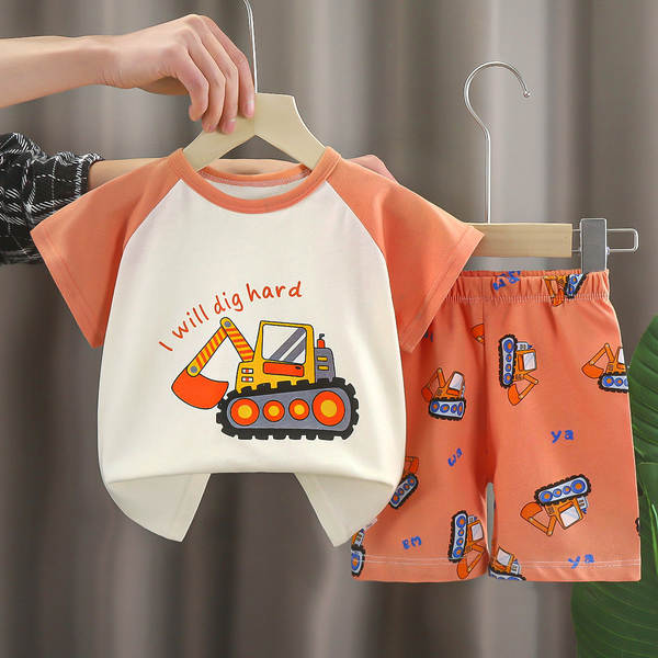 Conjunto de verão infantil de algodão