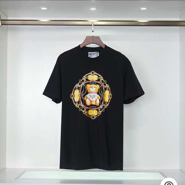 Versão correta 2025 Moody's Moss Pequeno Urso Impressão Logo Coroa Coroa Curta T-Shirt Homem Novo Modelo