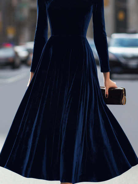 Vestido de comércio exterior transfronteiriço da Europa e dos Estados Unidos 2025 Outono e Inverno Novo Vestido de comércio exterior transfronteiriço