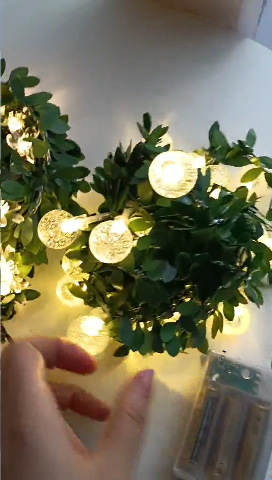 Simulador de lâmpadas LED de folhas verdes com lâmpadas de rosas com lâmpadas DIY de Natal decoradas com lâmpadas LED