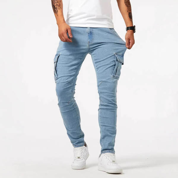 2021 Euro-American Cross-Border New Jeans Homens Piso lateral Pequenos Pés Estreitos jeans NK012