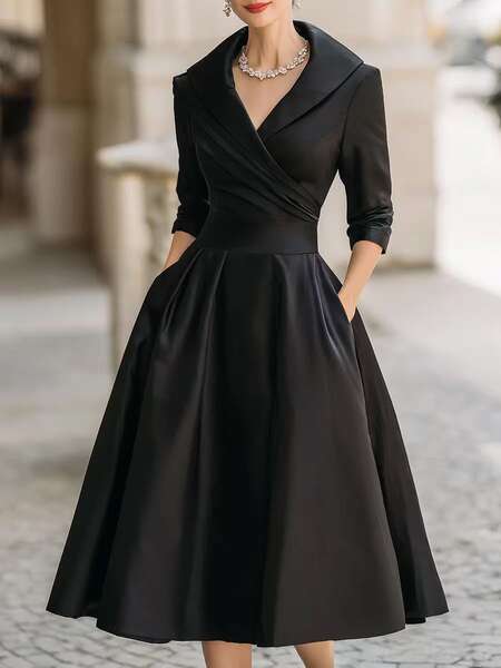 Vestido Longo Formal de Manga Comprida