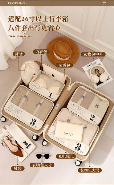 Kit de Organização de Viagem 7 Peças