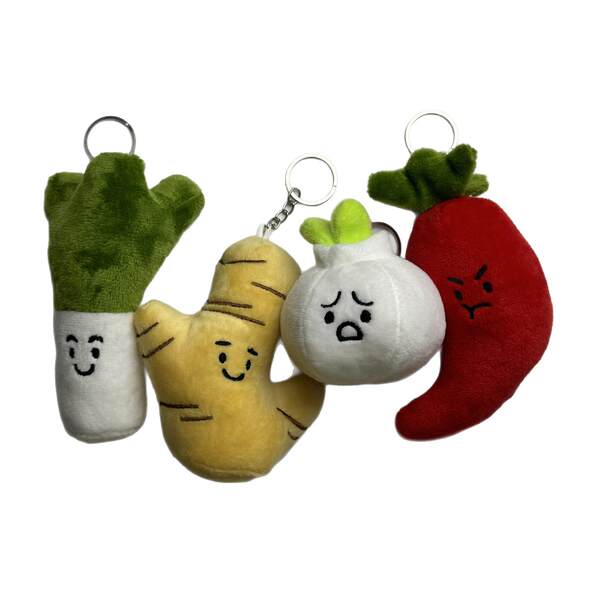 Desenhos animados criativos engraçados vegetais pendurado alho cebola cebola saco de pimentão pendurado chave pendurado boneca de brinquedos