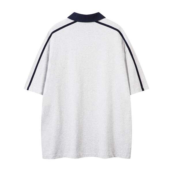 Vestido masculino de verão de 2025 novo estilo americano de t-shirt de polo esportivo em linha com mangas curtas de casal
