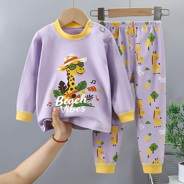 Conjunto de pijama de algodão para crianças