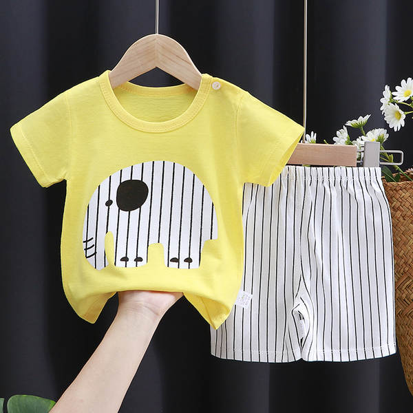 Conjunto de verão infantil de algodão