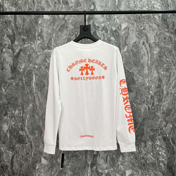 T-shirt correto cross-border Chrome Heart de alta qualidade dupla de algodão puro para homens e mulheres