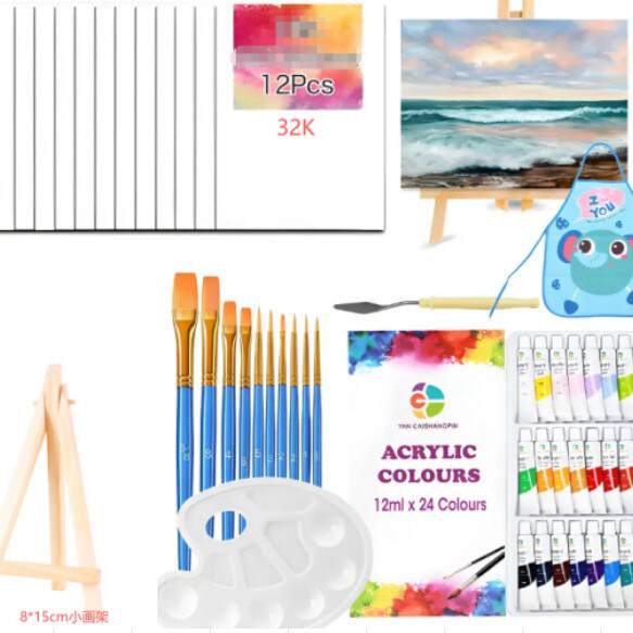 Pinturas de acrílico por atacado kit impermeável artesanato para crianças iniciantes pintura 12/24/36 cor pintura a óleo branco