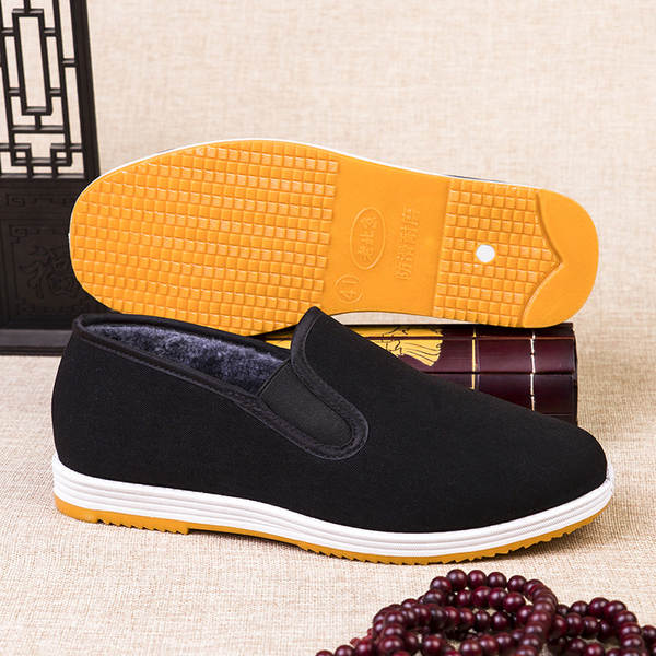 Sapatos de inverno para homens Pequim velhos sapatos de algodão preto de algodão
