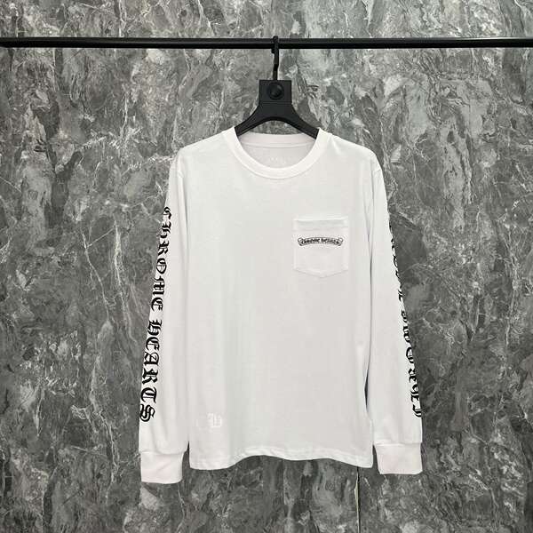T-shirt correto cross-border Chrome Heart de alta qualidade dupla de algodão puro para homens e mulheres