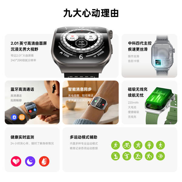Relógio inteligente watch4pro de alta definição 2.01 tela curva Bluetooth chamadas frequência cardíaca monitoramento de oxigênio