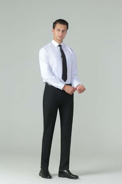 Exportação de camisa branca profissional masculina de alta sensibilidade de negócios camisa de luvas compridas masculina puramente artesanal atacado um penteado