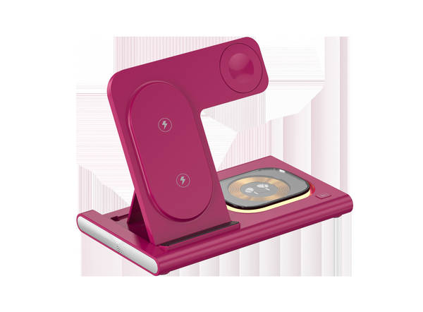 Carregador sem fio transfronteiriço de três em um Carregador sem fio duplo para carregamento rápido para Apple/Samsung