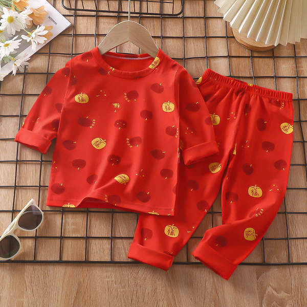 Conjunto de pijama para crianças de primavera