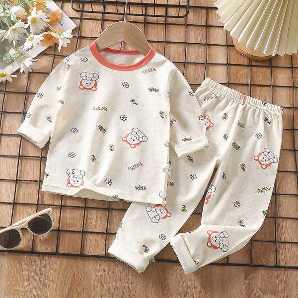 Conjunto de pijama para crianças de primavera