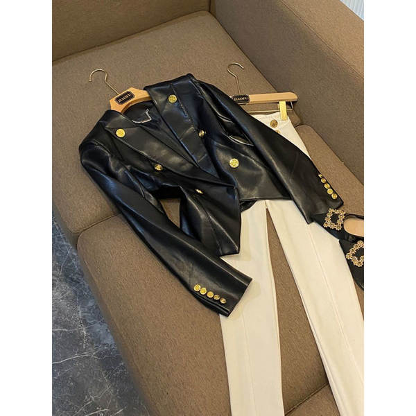 2026 Comércio exterior preto de metal duplo revestimento corpo livre de lavagem roupa de couro sem casaco jaqueta de roupa