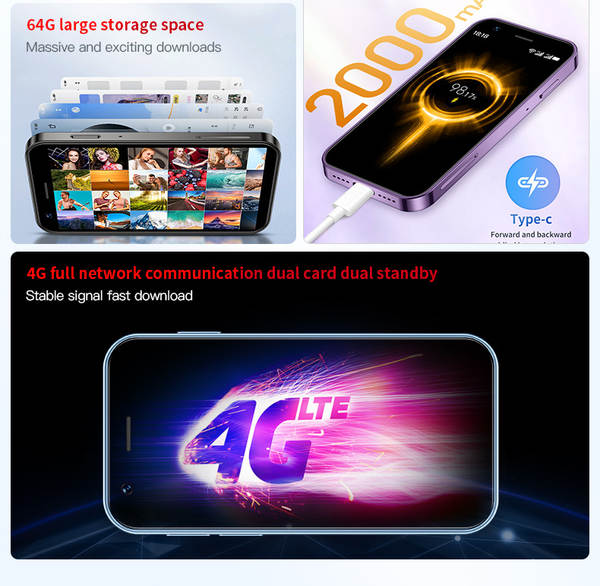 XS16 Mini Smartphones 4G Rede GPS Android 10 Loja do Google Wi-Fi SOYE