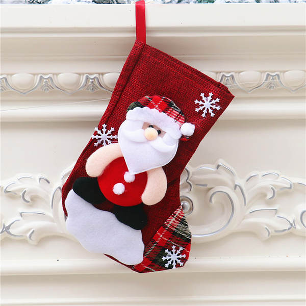 Sacos de presente de doces de Natal Decoração de objetos Santa Claus Snowman meias de presente de Natal meias de Natal Decoração