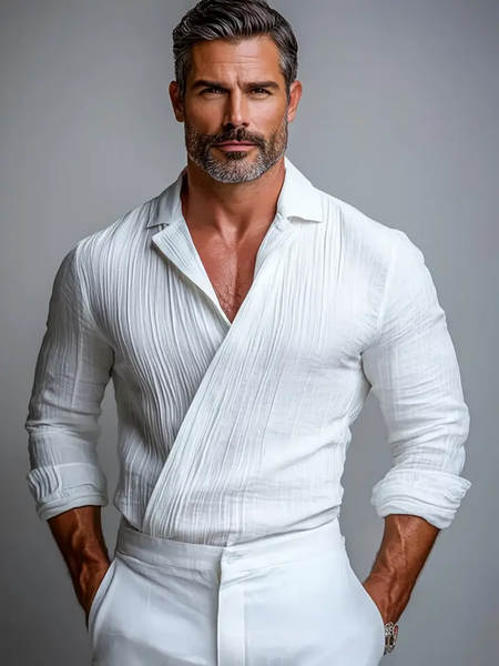 Transfronteiriço do comércio exterior muscular homens V camisa de colar negócios lazer estilo americano longas mãos jovem popular colar camisa masculina