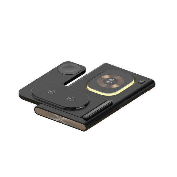 Carregador sem fio transfronteiriço de três em um Carregador sem fio duplo para carregamento rápido para Apple/Samsung