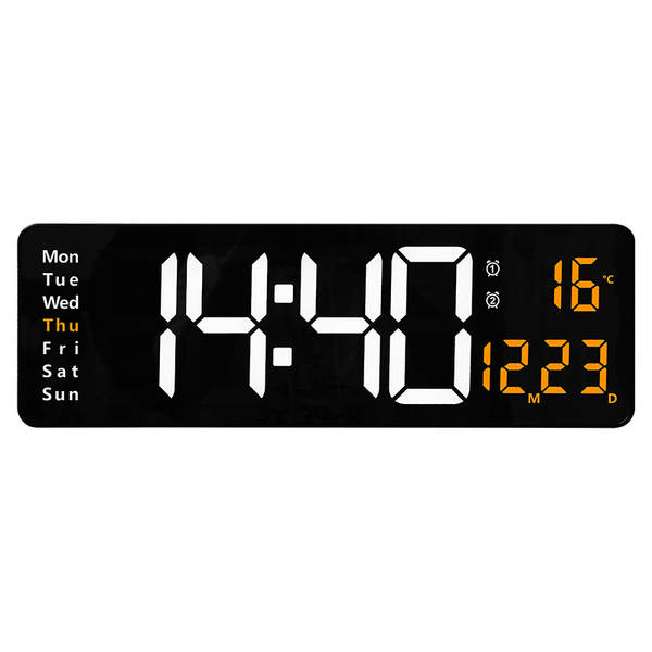 16 polegadas de grande tela função de exibição de relógio digital nórdico relógio simples sala de estar pendurar relógio led parede pendurar relógio 6626