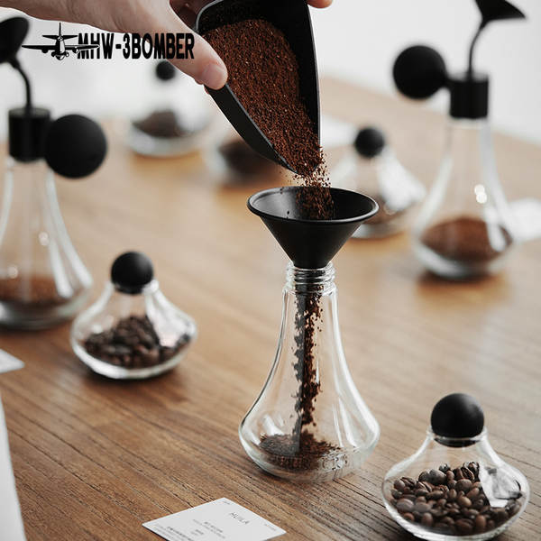 MHW bombardeiro café garrafa de vidro mostra amostra de garrafa de café de feijão de chá óleo essencial perfume garrafa de perfume