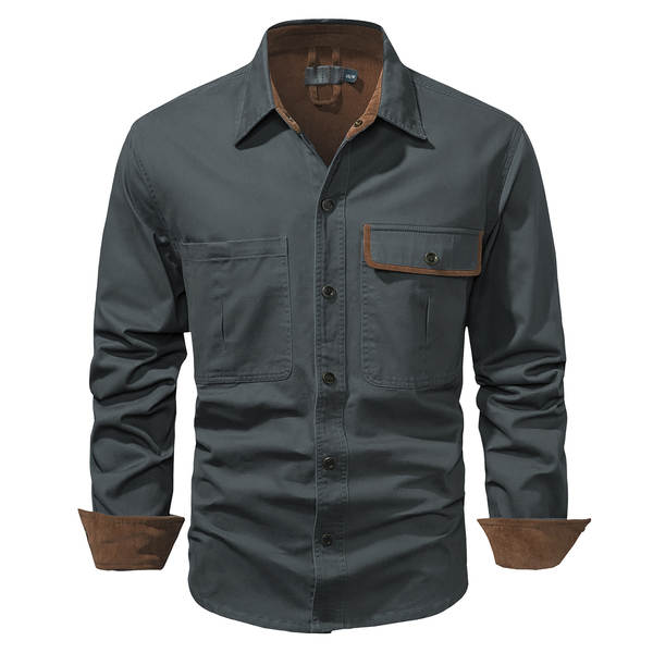 Camisa masculina de algodão