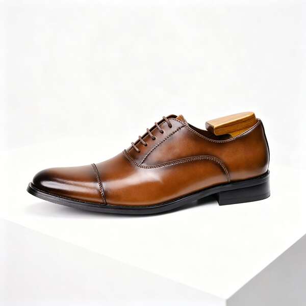 Sapatos de couro Oxford masculino
